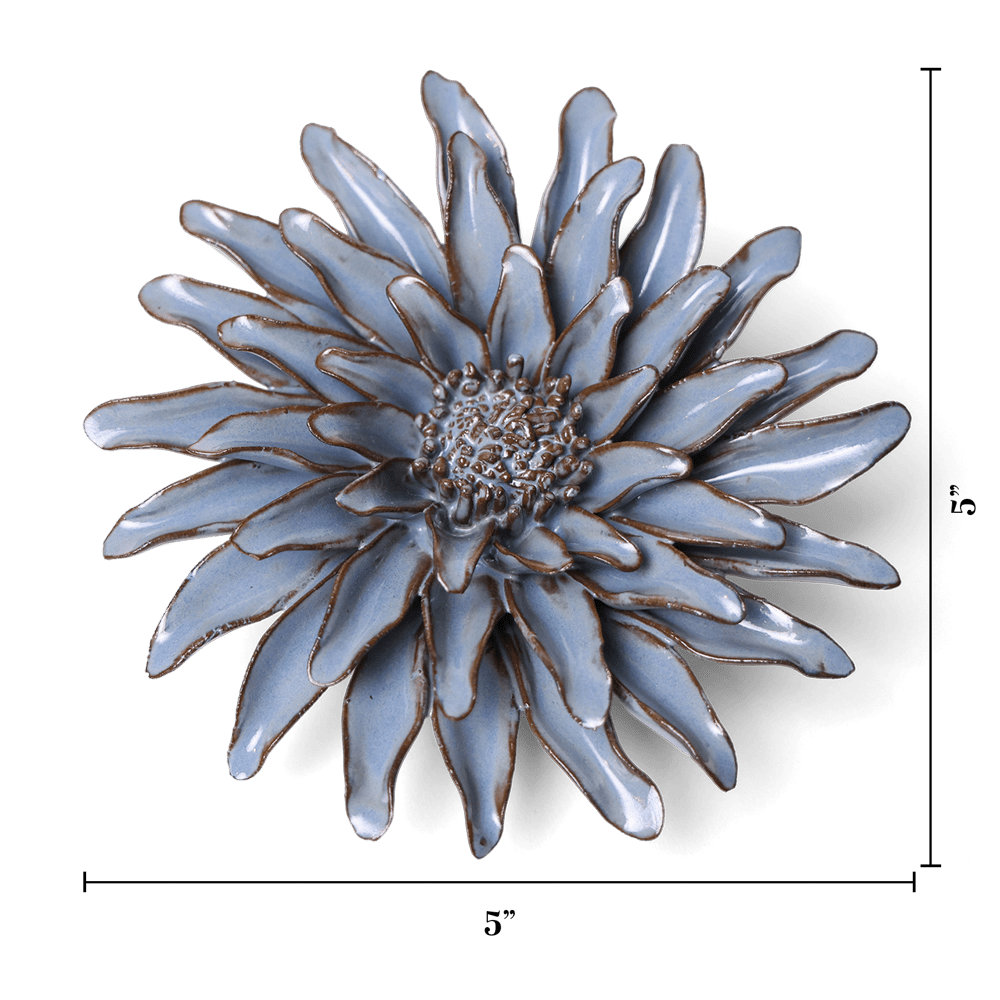 Japan Ceramic Flower Grey Gerbera Daisy - Chive UK