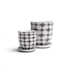 Liberte Porcelain Pot And Saucer Set With Drainage - Chive UK