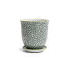 Liberte Porcelain Pot And Saucer Set With Drainage - Chive UK