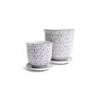 Liberte Porcelain Pot And Saucer Set With Drainage - Chive UK