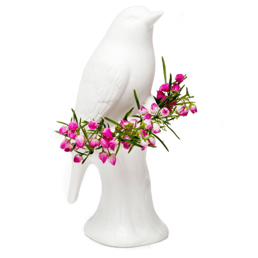 Bird Porcelain Modern Flower Vase - Chive UK