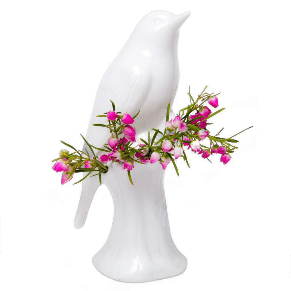 Bird Porcelain Modern Flower Vase - Chive UK