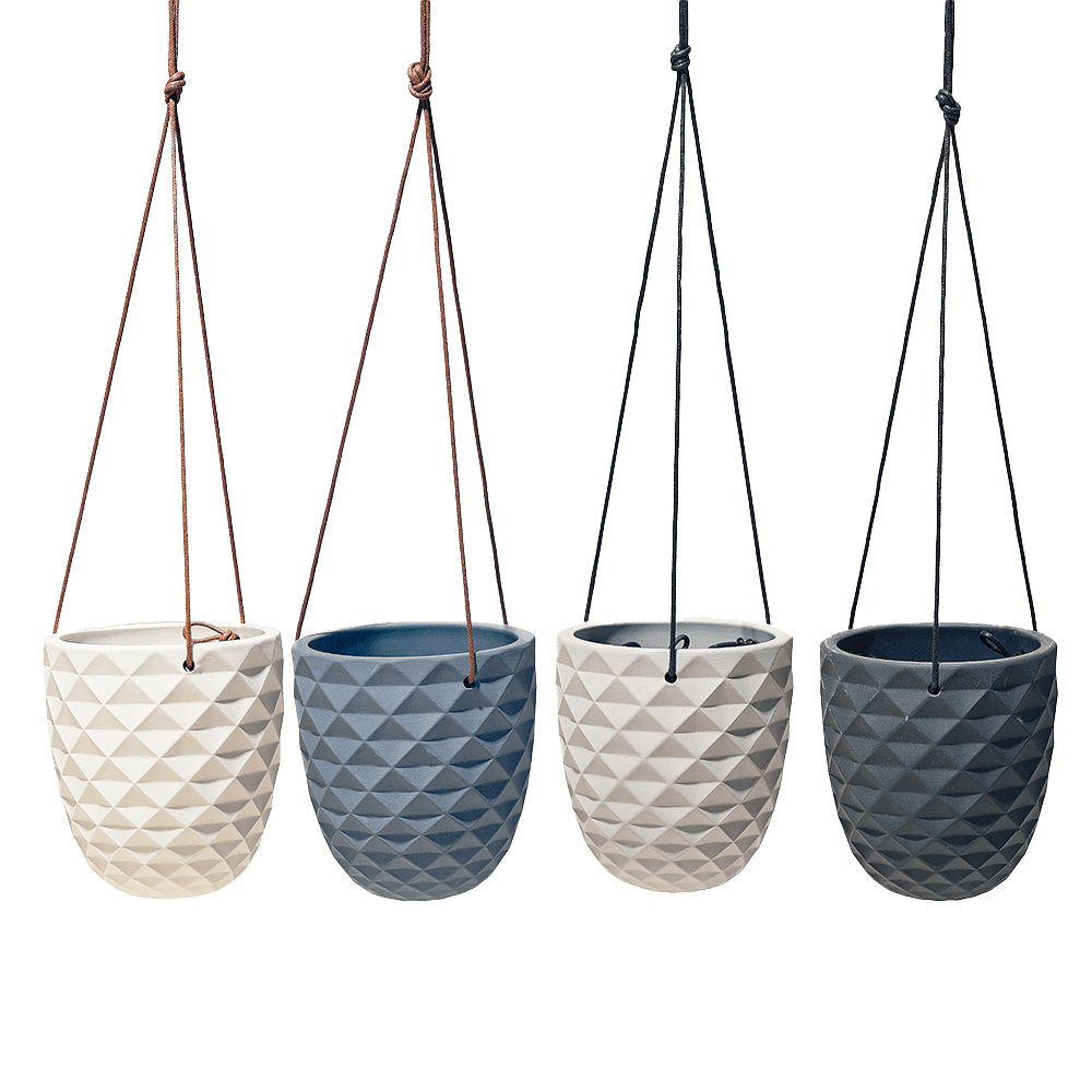 Thimble Porcelain Modern Hanging Planter - Chive UK