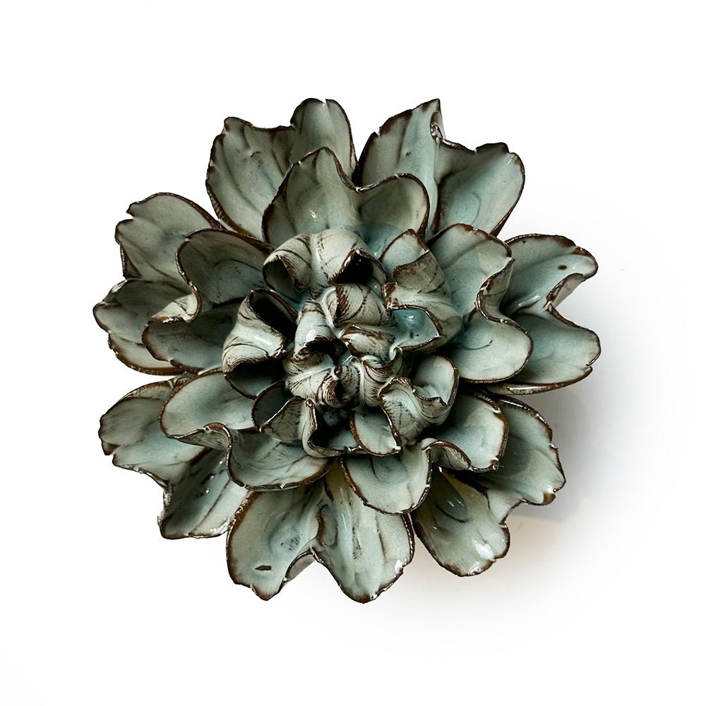 Ceramic Flower Wall Art Medium Flower Chocolate Mint - Chive UK